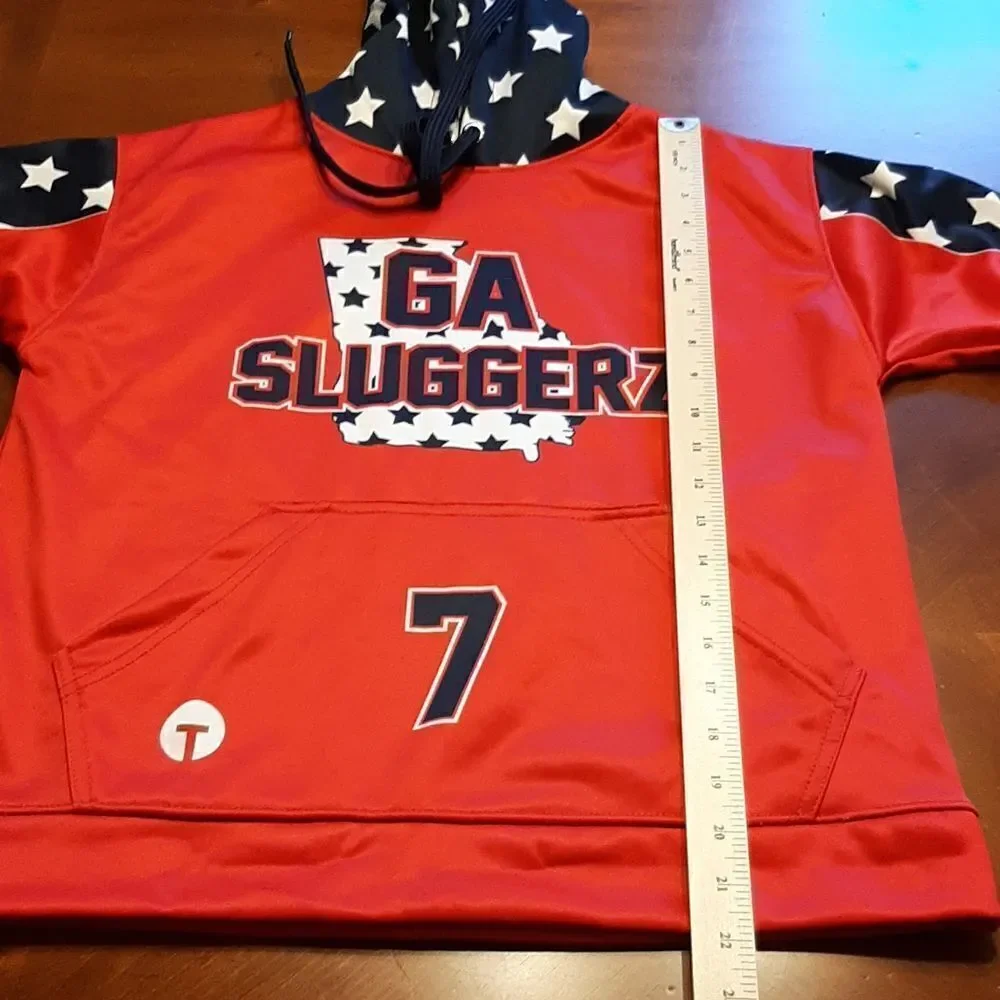 GA SLUGGERZ Youth XL Red White and Blue Warm Hoodie